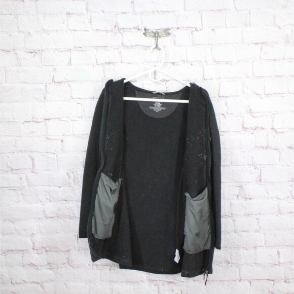 LL Bean Sweater Fleece Coat Classic Black Size M - Picture 6 of 10